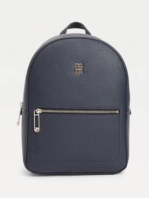 Tommy Hilfiger Monogram Plaque Backpack Çanta Kadın Mavi | TH762PGJ