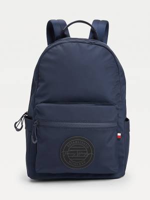 Tommy Hilfiger Monogram Print Backpack Çanta Erkek Mavi | TH547ZUT