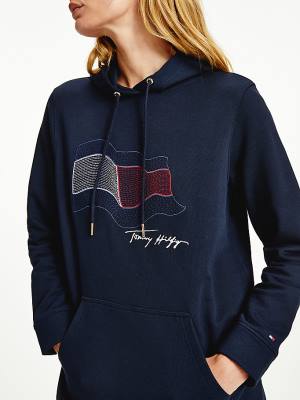 Tommy Hilfiger Motion Flag Elbise Kadın Mavi | TH615BTY