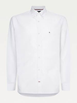 Tommy Hilfiger Natural Soft Poplin Regular Fit Gömlek Erkek Beyaz | TH824PLB