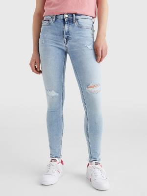 Tommy Hilfiger Nora Mid Cut Cut Cut Rise Skinny Ankle Jean Pantolon Kadın Denim | TH634OZQ