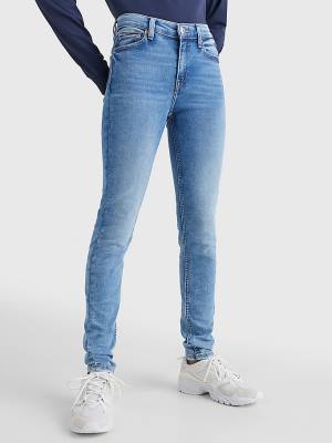 Tommy Hilfiger Nora Mid Cut Cut Cut Rise Skinny Faded Jean Pantolon Kadın Denim | TH940BMR