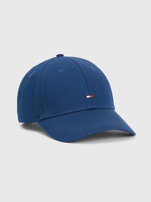 Tommy Hilfiger Organic Pamuklu Flag Embroidery Cap Şapka Erkek Mavi | TH450EJV