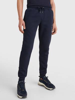 Tommy Hilfiger Organic Pamuklu Flex Fleece Joggers Pantolon Erkek Mavi | TH905FZB