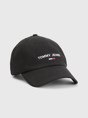 Tommy Hilfiger Organic Pamuklu Logo Embroidery Cap Şapka Kadın Siyah | TH248MKJ