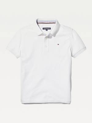 Tommy Hilfiger Organic Pamuklu Polo Shirt Tişört Erkek Çocuk Beyaz | TH190OCQ