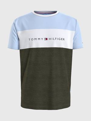 Tommy Hilfiger Original Colour-Blocked Logo Pijama Erkek Mavi | TH598NTM