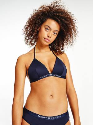 Tommy Hilfiger Padded Triangle Bikini Top Mayo Kadın Mavi | TH398URZ