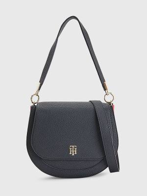 Tommy Hilfiger Pebble Grain Saddle Çanta Kadın Mavi | TH013QOP