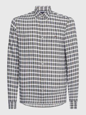 Tommy Hilfiger Plaid Check Slim Fit Oxford Gömlek Erkek Yeşil | TH180KMO