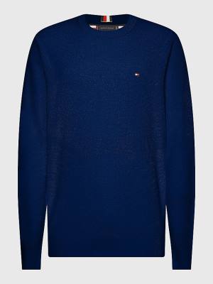 Tommy Hilfiger Plus Crew Neck Jumper Kazak Erkek Mavi | TH406KVD