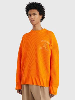 Tommy Hilfiger Prep Crest Rib-Knit Jumper Kazak Erkek Turuncu | TH289SXZ