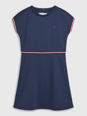 Tommy Hilfiger Punto Fit And Flare Elbise Kiz Çocuk Mavi | TH312JIA