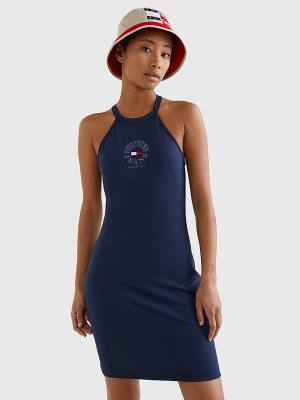 Tommy Hilfiger Racerback Bodycon Elbise Kadın Mavi | TH689PCB