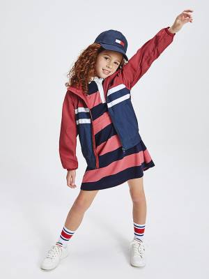 Tommy Hilfiger Recycled Colour-Blocked Parça Ceket Kiz Çocuk Kırmızı | TH124WQJ