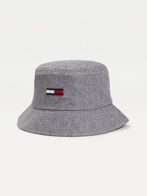 Tommy Hilfiger Recycled Melange Bucket Şapka Erkek Gri | TH823MTG