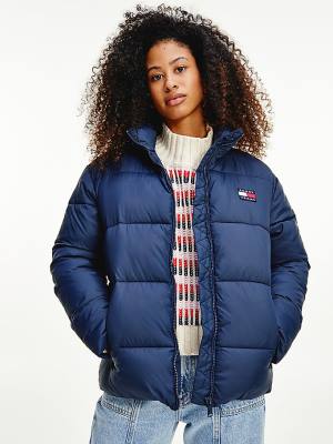 Tommy Hilfiger Recycled Nylon Puffer Ceket Kadın Mavi | TH781ZRI