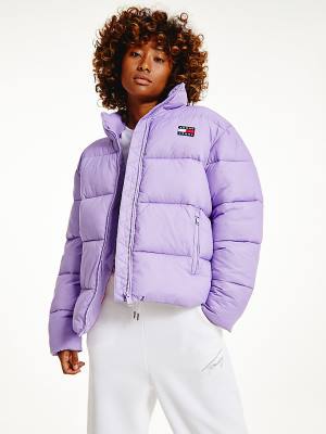 Tommy Hilfiger Recycled Nylon Puffer Ceket Kadın Mor | TH810LEJ