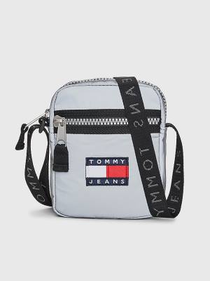 Tommy Hilfiger Reflective Tommy Badge Reporter Çanta Erkek Gri | TH278DYL