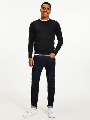 Tommy Hilfiger Regular Fit Crew Neck Jumper Kazak Erkek Siyah | TH260NWO