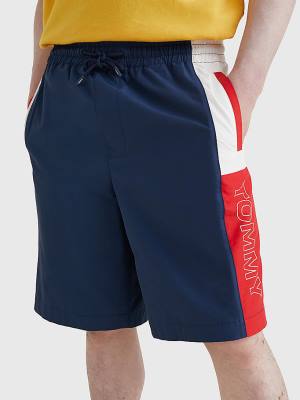 Tommy Hilfiger Relaxed Fit Basketball Şort Erkek Mavi | TH526SIR