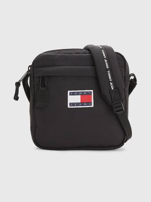 Tommy Hilfiger Repeat Logo Tape Reporter Çanta Erkek Siyah | TH063SNA