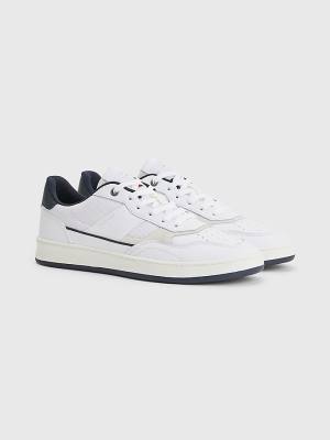 Tommy Hilfiger Retro Court Cupsole Mixed Spor Ayakkabı Erkek Beyaz | TH912ZNM