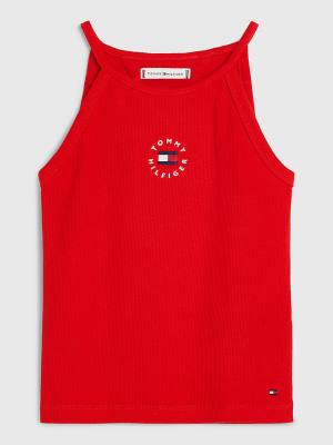 Tommy Hilfiger Rib-Knit Tank Top Tişört Kiz Çocuk Kırmızı | TH076PZU