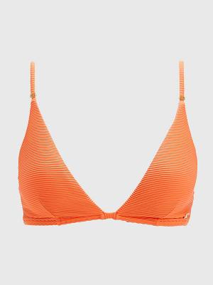 Tommy Hilfiger Ribbed Triangle Bikini Top Mayo Kadın Kırmızı | TH472QLS