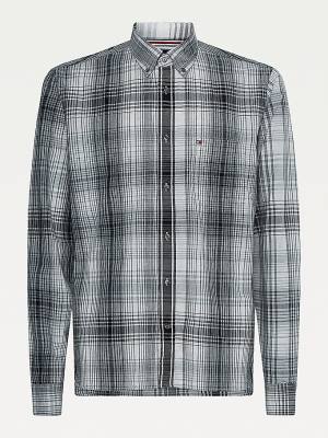 Tommy Hilfiger Shadow Check Relaxed Fit Gömlek Erkek Gri | TH947GSO