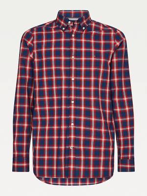 Tommy Hilfiger Shadow Check Slim Fit Gömlek Erkek Mavi | TH649HTI