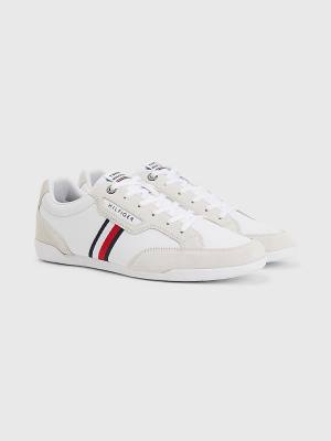 Tommy Hilfiger Signature Deri Mix Cupsole Spor Ayakkabı Erkek Beyaz | TH560GXJ