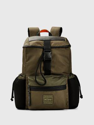 Tommy Hilfiger Signature Flap Backpack Çanta Erkek Yeşil | TH694HMO