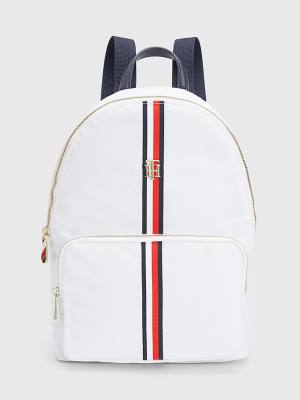 Tommy Hilfiger Signature Tape Backpack Çanta Kadın Beyaz | TH846GZC