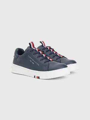 Tommy Hilfiger Signature Tape Dantel-Up Spor Ayakkabı Erkek Çocuk Mavi | TH958UGR