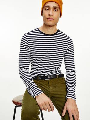 Tommy Hilfiger Slim Fit Long Sleeve Tişört Erkek Mavi | TH603SWM