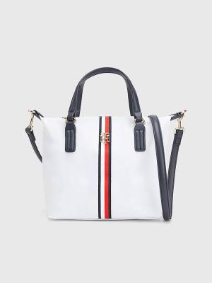 Tommy Hilfiger Small Signature Tote Çanta Kadın Beyaz | TH386QAG