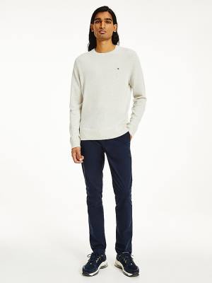 Tommy Hilfiger Soft Merino Wool Crew Neck Jumper Kazak Erkek Bej Rengi | TH724FOR