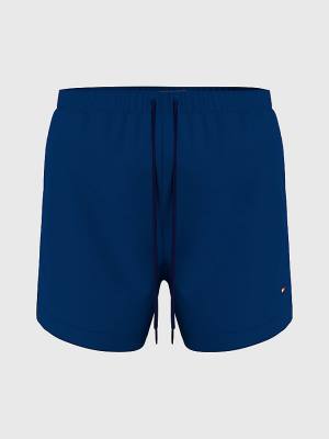 Tommy Hilfiger Solid Mid Cut Cut Cut Length Shorts Mayo Erkek Mavi | TH516UXO