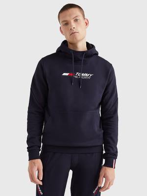 Tommy Hilfiger Spor Essential TH Cool Kapüşonlu Sweatshirt Erkek Mavi | TH780OZL