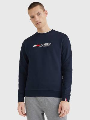 Tommy Hilfiger Spor Essential TH Cool Sweatshirt Erkek Mavi | TH485JHO