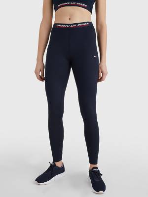 Tommy Hilfiger Spor Full Length Waistband Detail Tayt Kadın Mavi | TH743SWE