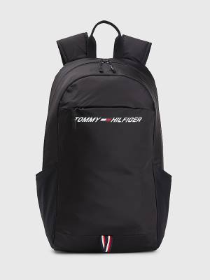 Tommy Hilfiger Spor Logo Backpack Çanta Erkek Siyah | TH510TUR