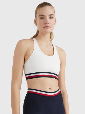 Tommy Hilfiger Spor Medium Support Tape Bra İç Giyim Kadın Beyaz | TH493NYM