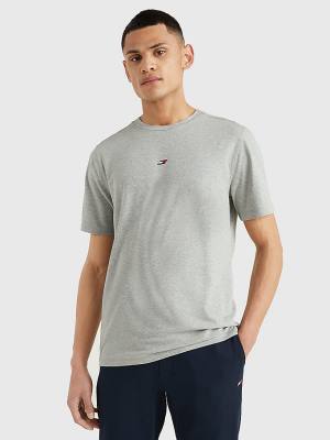 Tommy Hilfiger Spor Organic Pamuklu Motion Flag Tişört Erkek Gri | TH615ZNT