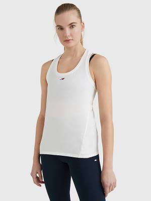 Tommy Hilfiger Spor Organic Pamuklu Tank Top Tişört Kadın Beyaz | TH938ZUQ