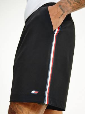 Tommy Hilfiger Spor Signature Recycled Şort Erkek Siyah | TH237YZN