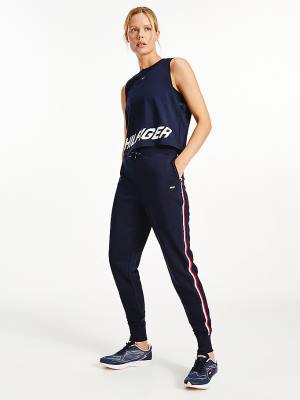 Tommy Hilfiger Spor Signature Tape Regular Fit Joggers Pantolon Kadın Mavi | TH928JDW