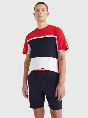 Tommy Hilfiger Spor TH Cool Colour-Blocked Tişört Erkek Beyaz | TH350KPQ