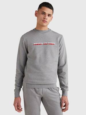 Tommy Hilfiger Spor TH Cool Graphic Sweatshirt Erkek Gri | TH130JXR